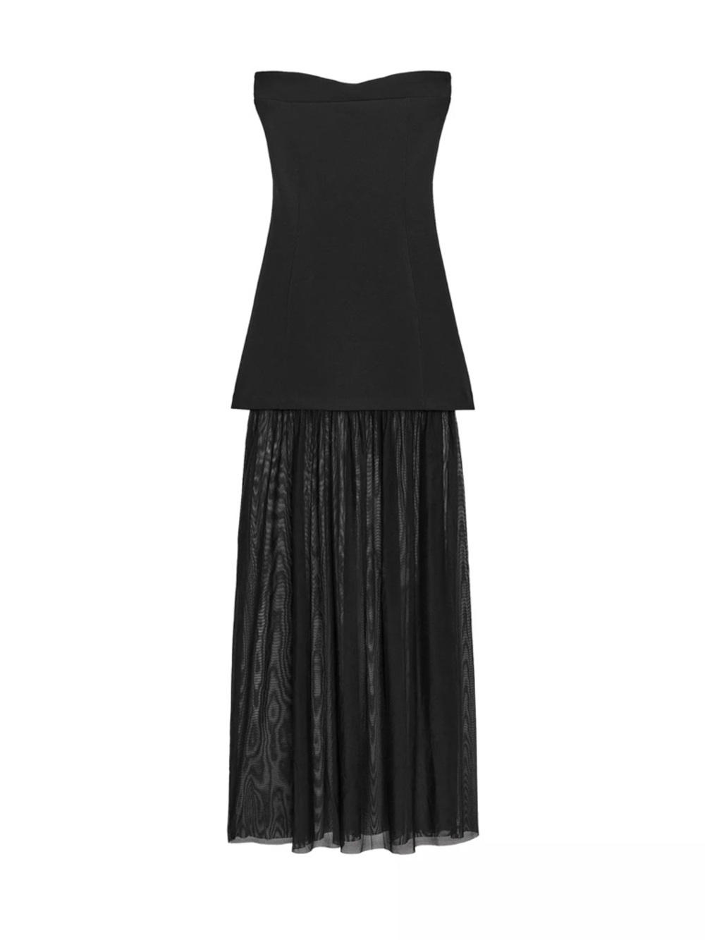 Zara Black Strapless Mesh Hem Dress